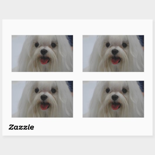 Maltesische Welppy-Stickers Rechteckiger Aufkleber (Blatt)