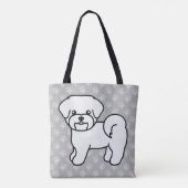 Maltesischer Cartoon-Hund Zeichnend Tasche (Rückseite)