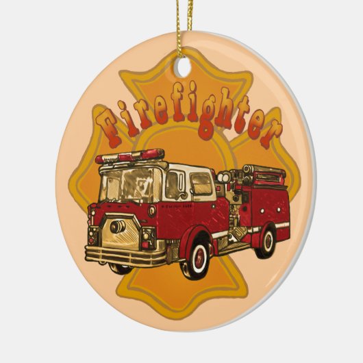 Maltesischer Feuerwehrmann Keramik Ornament (Links)