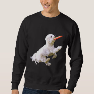 Maltesischer Frisbee Graphic Spitz Print Dog Sweatshirt