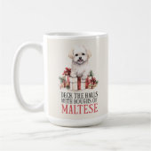 Maltesischer Funny Dog Puff Weihnachtskaffee Tasse (Links)