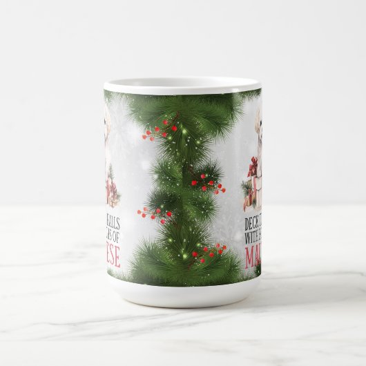 Maltesischer Funny Dog Puff Weihnachtskaffee Tasse (Mittel)