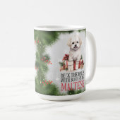 Maltesischer Funny Dog Puff Weihnachtskaffee Tasse (VorderseiteRechts)