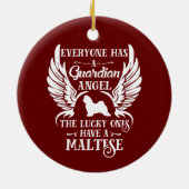 maltesischer Haustier-Schutzengel Keramik Ornament (Hinten)