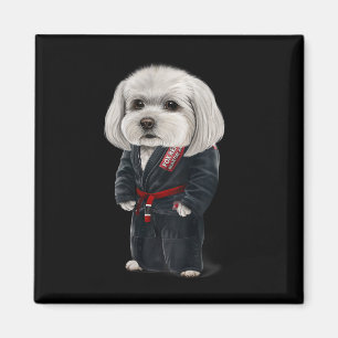Maltesischer Hund Judo Karate Master in Black Judo Magnet