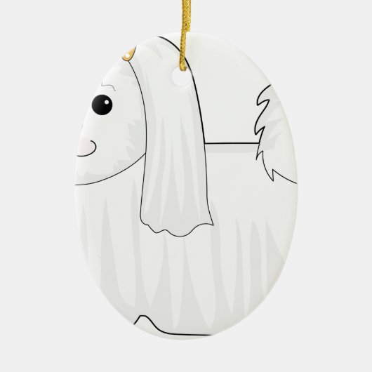 Maltesischer Hund Keramikornament (Vorne)