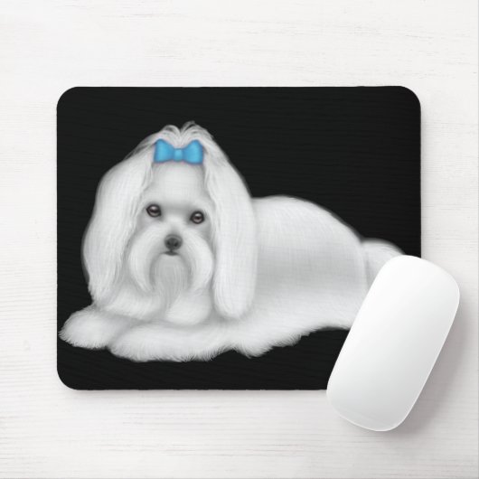 Maltesischer Hund Mousepad (Mit Mouse)