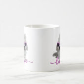 Maltesischer Hund Pink Brille Liebe Pfosten drucke Kaffeetasse (Mittel)