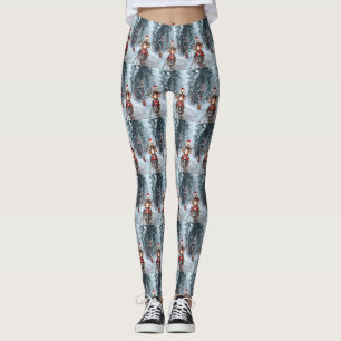 Maltesischer Hund reitend Motorrad Weihnachten Leggings