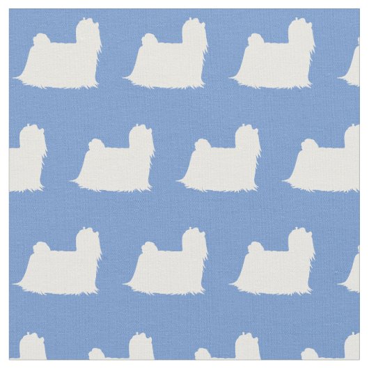 Maltesischer Hund Silhouette Pet Light Blue Stoff (Nahaufnahme)