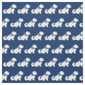 Maltesischer Hund Silhouette Pet Navy Blue Stoff (Muster)