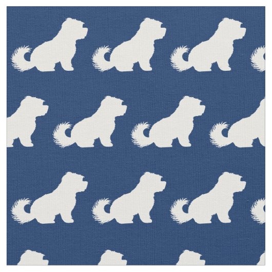 Maltesischer Hund Silhouette Pet Navy Blue Stoff (Nahaufnahme)