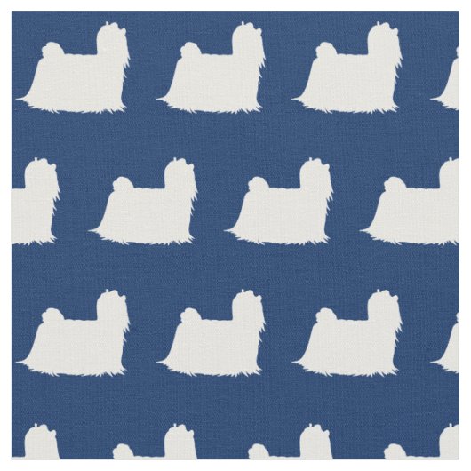 Maltesischer Hund Silhouette Pet Navy Blue Stoff (Nahaufnahme)
