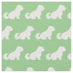Maltesischer Hund Silhouette Pet Sage Green Stoff
