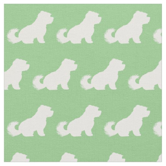Maltesischer Hund Silhouette Pet Sage Green Stoff (Nahaufnahme)