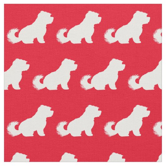 Maltesischer Hund Silhouette Rot Stoff (Nahaufnahme)