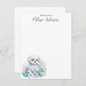 Maltesischer Hund Wasserfarbe Niedlich Welpe Perso Mitteilungskarte (Vorne/Hinten)