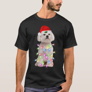 Maltesischer Hund Weihnachtsbaum Lichter Weihnacht T-Shirt