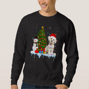Maltesischer Hundesatz Weihnachtshut im Schnee Chr Sweatshirt