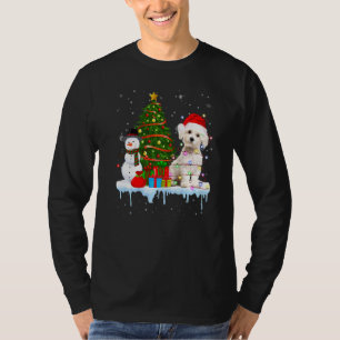 Maltesischer Hundesatz Weihnachtshut im Schnee Chr T-Shirt