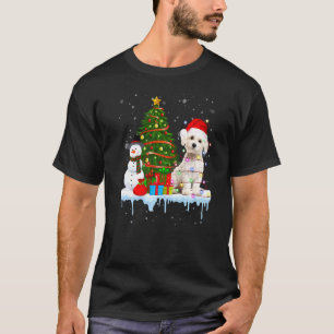 Maltesischer Hundesatz Weihnachtshut im Schnee Chr T-Shirt