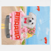 Maltesischer Hundeschlitten Fleecedecke (Vorderseite (Horizontal))