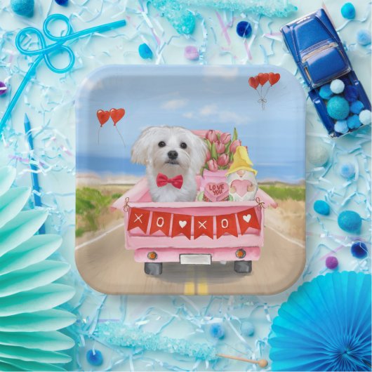 Maltesischer Hundeschlitten Pappteller (Party)