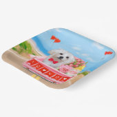 Maltesischer Hundeschlitten Pappteller (Gewinkelt)