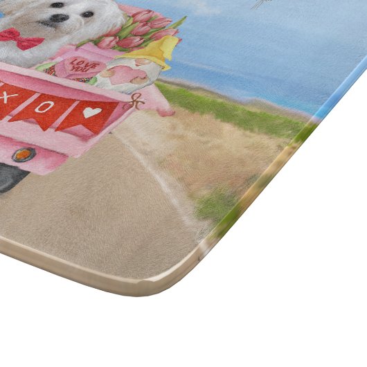 Maltesischer Hundeschlitten Schneidebrett (Ecke)