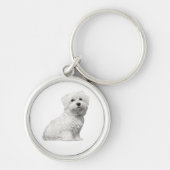 Maltesischer Hundewelpen Schlüsselanhänger (Vorne)