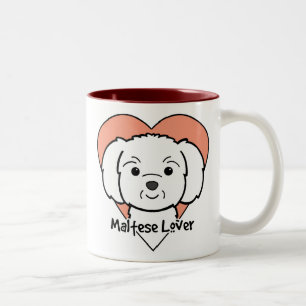 Maltesischer Liebhaber Zweifarbige Tasse