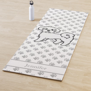 Maltesischer Niedlicher Cartoon-Hund mit Individue Yogamatte
