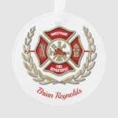 Maltesischer Personalisierter Feuerwehrmann Ornament (Vorderseite)