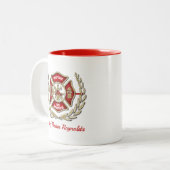 Maltesischer Personalisierter Feuerwehrmann Zweifarbige Tasse (Vorderseite Links)