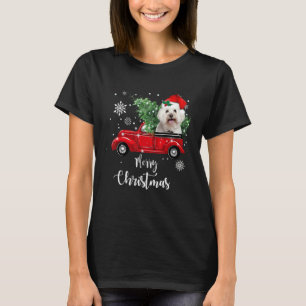 Maltesischer Ride Red Truck Weihnachten Pajama 2 T-Shirt