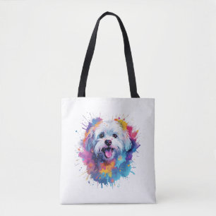 Maltesischer Splash Art Hund T - Shirt Classic T- Tasche