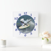 Maltesischer Surfer Typ Clock Quadratische Wanduhr (Zuhause)