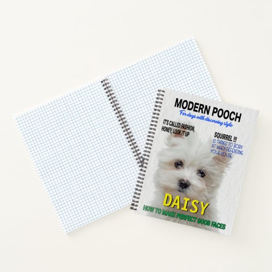 Maltesischer Terrier Parody Magazine Cover Notizblock (Innenseite)
