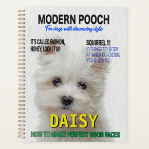 Maltesischer Terrier Parody Magazine Cover Planer