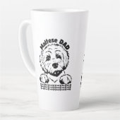 Maltesischer Vater Schwarz-Weiß-Design | Malteser  Milchtasse (Linke Ecke)