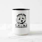Maltesischer Vater Schwarz-Weiß-Design | Malteser Tasse (Zentrum)