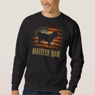 Maltesischer Vater Vintag American Flag Patriotic Sweatshirt