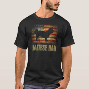 Maltesischer Vater Vintag American Flag Patriotic T-Shirt
