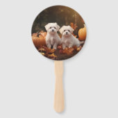 Maltesischer Welpe Autumn Delight Pumpkin Fächer (Vorderseite)