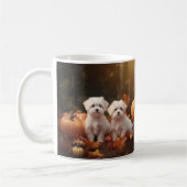 Maltesischer Welpe Autumn Delight Pumpkin Kaffeetasse (Links)