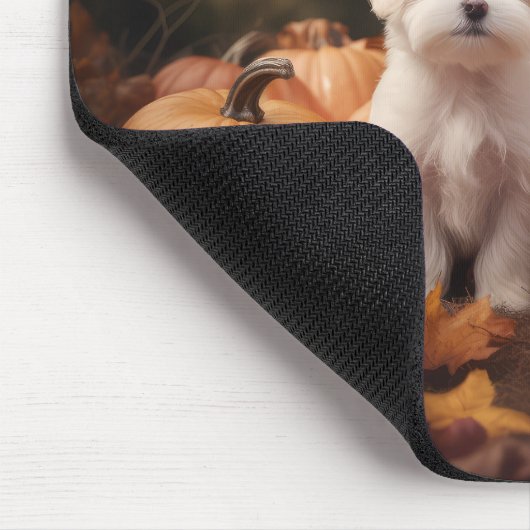 Maltesischer Welpe Autumn Delight Pumpkin Mousepad (Ecke)