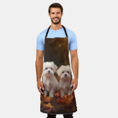 Maltesischer Welpe Autumn Delight Pumpkin Schürze (Getragen)