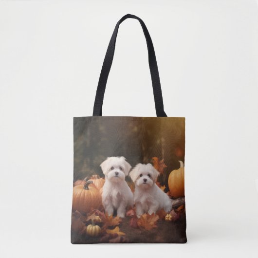 Maltesischer Welpe Autumn Delight Pumpkin Tasche (Vorderseite)