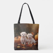 Maltesischer Welpe Autumn Delight Pumpkin Tasche (Rückseite)