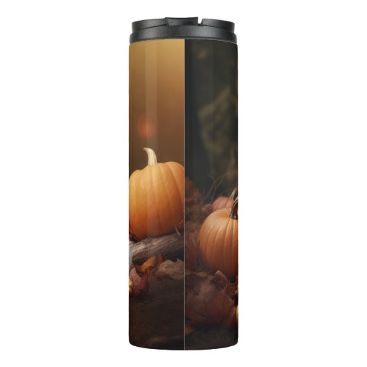 Maltesischer Welpe Autumn Delight Pumpkin Thermosbecher (Rückseite)